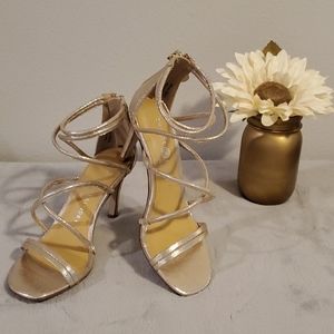 Chinese Laundry Strappy Gold Heels